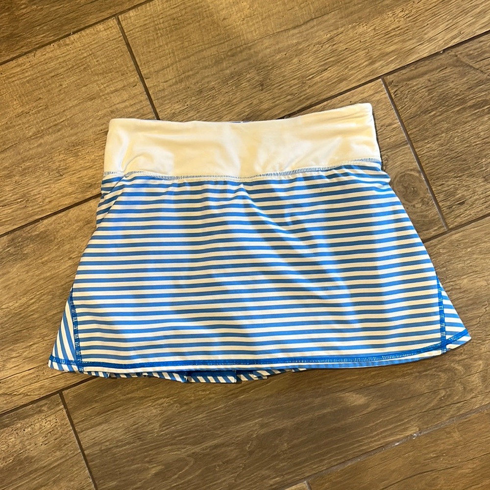 Lululemon Pace Setter Skirt Stripe Polar Cream Beaming Blue - regular size 2